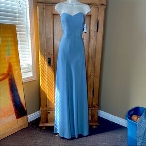 Jenny Yoo Collection Formal Long Dress Strapless Blue Size 12 New